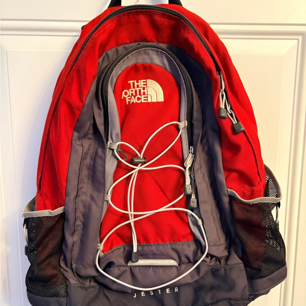 The North Face Jester Backpack in Red and Gray